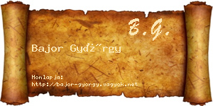 Bajor György névjegykártya