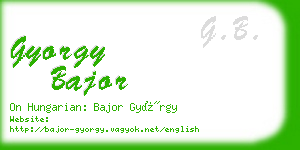 gyorgy bajor business card